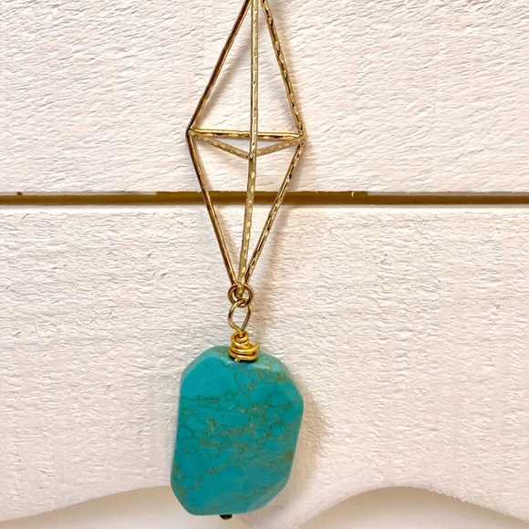 Stunning Long Boho Geometric Necklace Rhinestone - Picture 3 of 6